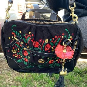 Juicy Couture embroidered black bag NWOT